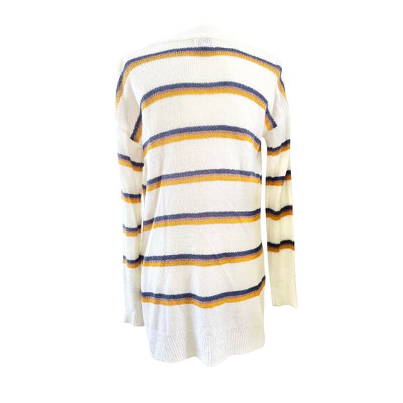 SO Women's Multicolored Striped Open Front Cardigan Small - Picture 4 of 13